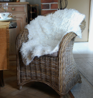 Pled na fotel,  koc ecru 