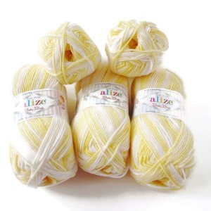 Włóczka Alize Baby Best batik przeznaczona dla dzieci na sweterki, czapki. - skład: 90% akrylik; 10% bambus, wiskoza (anti-pilling) - motek 100g/240 mb