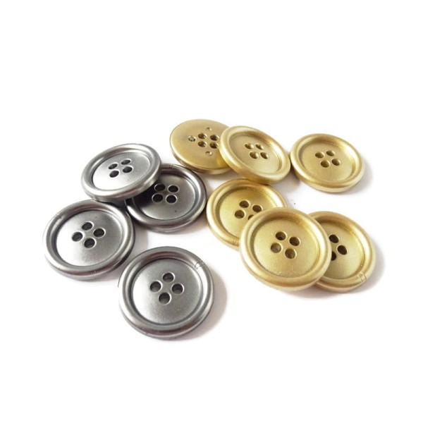 Guzik  złoty lub srebrny 24 mm kpl 6 szt