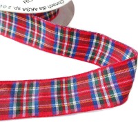 Wstążka w kratkę 25 mm /  3 mb