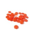 Ozdobne plastikowe kwiatki o średnicy 10 mm do przyszycia przy pomocy koralika lub do przyklejenia, półmatowe - jednostka sprzedaży: opakowanie (30 szt)