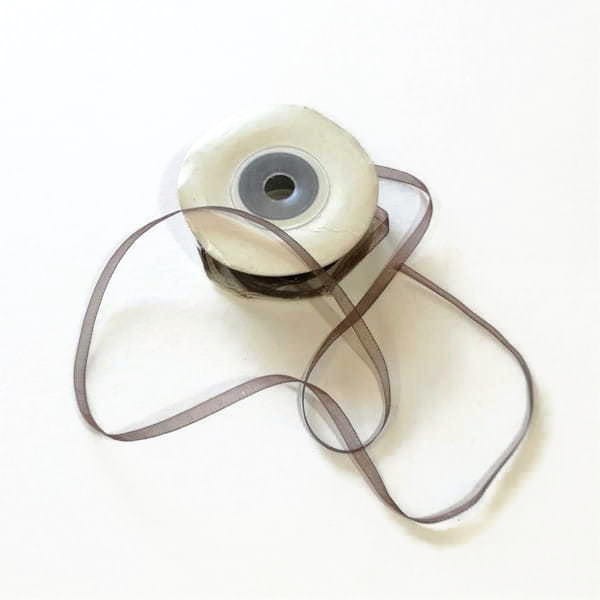 Wstążka szyfonowa, brązowa 4 mm (5 mb)  