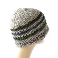 Czapka męska wykonana ręcznie z grubej mieszanki wełny, ciepłej, czapka na zimę. - Rozmiar XL