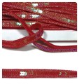 Taśma ozdobna cekinowa, do celów zdobniczych, do stosowania w krawiectwie - kolory:  czerwony - szerokość 1,40 cm