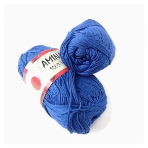 Włóczka AMINA produkcji tureckiej na letnie sweterki, sukienki, wdzianka - skład100% bawełna  - motek 50g/169 m - 8/4  - druty 2 - 3 - kolor chabrowy