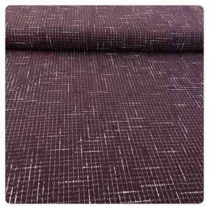 Tkanina akrylowa, mięsista, nie prześwitująca, w kolorze brązu czekoladowego, wzory delikatnej kratki. - skład: mieszanka poliestru i wiskozy - szerokość: 150 cm - cena za mb