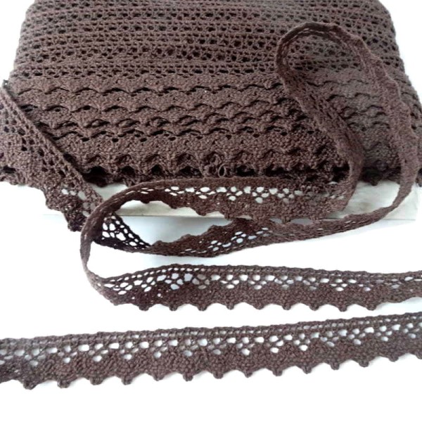 Koronka bawełniana 2,0 cm  brązowa 