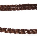 Taśma ozdobna cekinowa, do celów zdobniczych, do stosowania w krawiectwie  - szerokość 1,50 cm - kolory:  brązowy