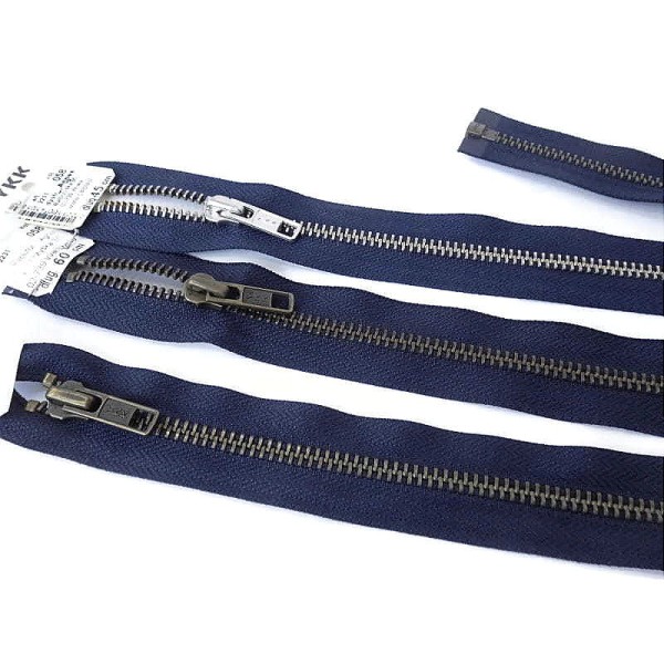 Zamek YKK metalowy do kurtki granatowy