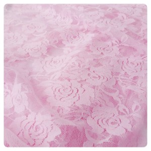 Tkanina koronka, matowa, lekko elastyczna- szerokość 150 cm- kolor różowy- cena za mb