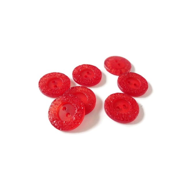 Guzik  czerwony, średnica 23 mm 