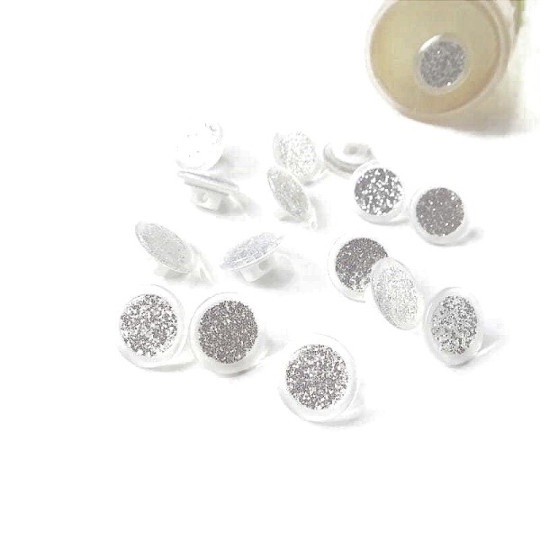 Guzik z brokatem, średnica 12 mm