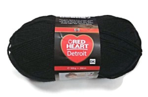 Włóczka Detroit produkcji Red Heart   - miła w dotyku włóczka, na różne robótki ręczne - motek 100 g / 266m - skład dobry akryl 100%  - kolor czarny