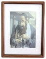 Obraz reprodukcja przedstawiający postać Żyda. - rozmiar: 20 cm x 25 cm - szerokość ramki: 1,50 cm - okienko passpartu: 12 cm x 17 cm