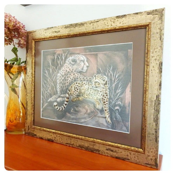 Obraz haftowany gepardy     