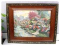 Obraz wykonany ręcznie haftem krzyżykowym muliną dmc - Rozmiar zewnętrzny: 39 cm x 47 cm - szerokość ramy: 6,50 cm