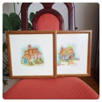 Obraz haftowany  wiejska chatka