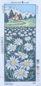 Kanwa z nadrukiem na kanwie białej, usztywnionej, produkcji Collection d'art, bez muliny. Numeracja muliny DMC , do haftu potrzeba 13- 15 kolorów muliny. - rozmiar obrazka 50 cm x 20,5 cm