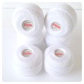 Kordonek  Muza 20 (30 x 4) produkcji Ariadna x 6 szt (hurt) - kłębek 100 g - długość 830 m  - 100% bawełny merceryzowanej - kolor biały  - cena za 6 szt (hurt)