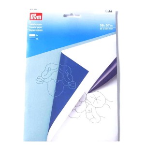 Kalka prym 610464 do przenoszenia wzorów na różne powierzchnie : tkanina, skóra, drewno, gips, porcelana i karton. Opakowanie zawiera 2 arkusze o wymiarach 56 cm x 40 cm w kolorze białym i niebieskim do jasnych i ciemnych powierzchni.