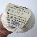 Włóczka Merino Extrafine Silky Soft 120 - motek 50g/120m - kolor ecru  - skład:68% wełna merynos, 32% Lyocell (Tencel)