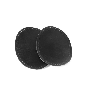 Łata ze skóry eco, z dziurkami do przyszycia. - rozmiar 15 x 9 cm - kolory :  czarny - cena za kpl/para/2 szt
