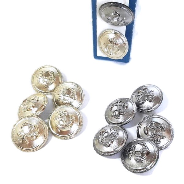 Guzik  z emblematem  kotwicy | guzik mundurowy