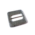 Klamra do paska, metalowa, na wierzchu brokatowa -  rozmiar 7 x 7 cm, w środku 5 cm, - kolor: srebrny