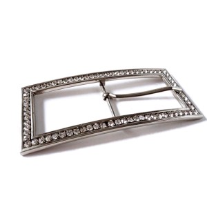 Klamra z przezroczystych kamyczków w metalowej obudowie, - długość 12 cm; szerokość 6 cm Okazja - wyprzedaż- ostatnia sztuka