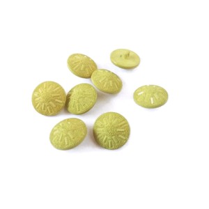 Guzik plastikowy, na nóżce, w kolorze żółtym, - rozmiar 23 mm