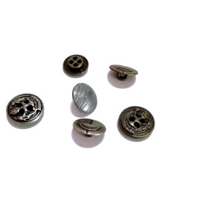 Guzik metalowy, mix 6 szt - średnica  od 0,7 do 10 mm - kolor  metaliczny - cena za kpl/6 szt