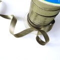 Taśma lamówka, cięta ze skosu, satynowa w kolorze złoto-zielonym, - szerokość 15 mm