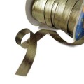 Taśma lamówka, cięta ze skosu, brzegi przyprasowane, satynowa w kolorze złoto-zielonym, - szerokość 15 mm