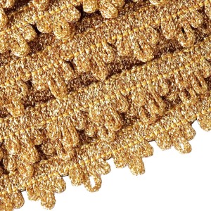 Taśma ozdobna, do celów zdobniczych,  do stosowania w krawiectwie, w tekstyliach - szerokość 15 mm - kolor złoty ciemny