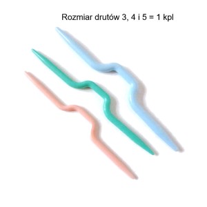 Druty plastikowe, specjalne do robienia warkoczy - produkcja SKC - rozmiar 3,4,5 - cena za opakowanie/3szt