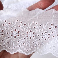 Koronka haft angielski, szer. 7 cm 