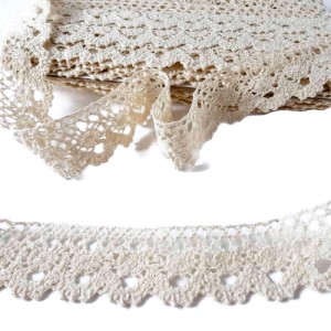 Koronka bawełniana do celów ozdobnych, do stosowania w krawiectwie- produkcja polska - kolor: naturalny- szerokość 35 mm
