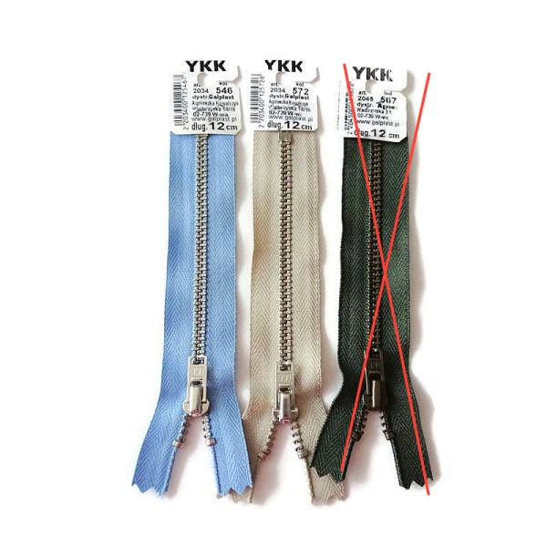 Zamek YKK metalowy 12 cm