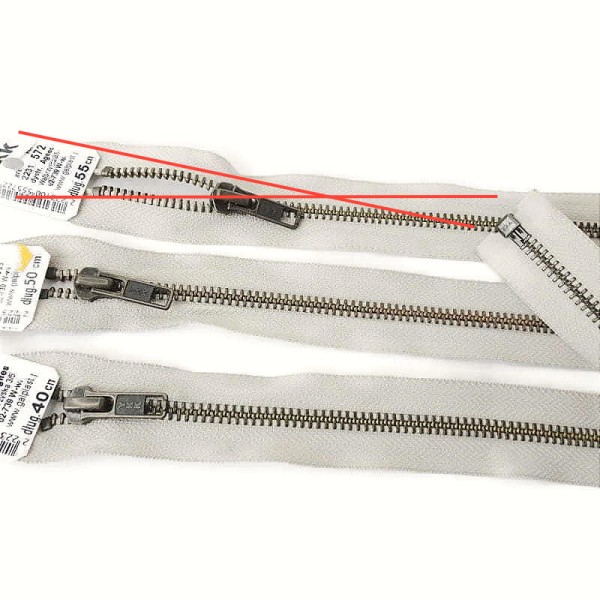 Zamek YKK metalowy do kurtki  beżowy