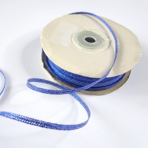 Wstążeczka brokatowa, do celów zdobniczych - szerokość wstążki 3 mm - kolory : niebiesko-srebrny