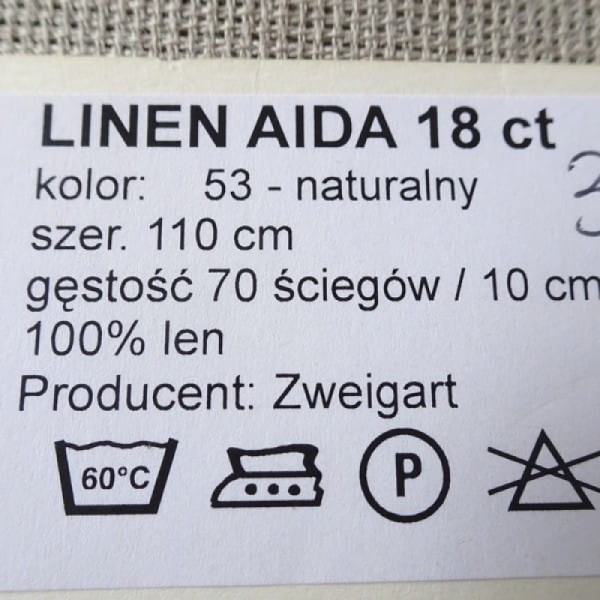 Linen aida do haftu 18 ct / kupon
