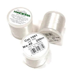 Specjalne elastyczne nici 100% Elastic, przezroczyste do wrabiania razem z włóczką na ściągacze  - produkcja Madeira - Szpulka 200 m