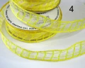 Wstążka z szyfonu kolory żółte, wzory w kratkę, szerokość 15 mm, cena za kpl/2 x 4 m