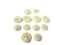 Guzik plastikowy, płaski, żakietowy, kurtkowy,  - średnica: - duży 23 mm, mały - 15 mm - kolory: ercru - cena za kpl / guzik duży i mały
