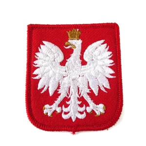 Aplikacja haftowana do odzieży Orzeł w Koronie. Można ją przyszyć lub przykleić klejem do tkanin.