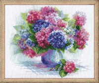 Zestaw do haftu krzyżykowego R 1696 Hortensja | Hydrangea