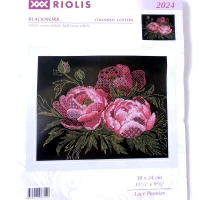 Zestaw do haftu krzyżykowego  2024 | piwonie | Lace Peonies