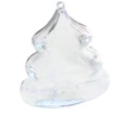 Choinka plastikowa, bombka dwuczęściowa, przezroczysta, z zawieszką do zdobienia różnymi technikami. - wysokość 9 cm (z nóżką 10 cm)