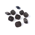 Guzik plastikowy, na nóżce, w kolorze brązowego złota, - rozmiar 20 x 15 mm