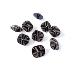 Guzik plastikowy, na nóżce, w kolorze brązowego złota, - rozmiar 20 x 15 mm